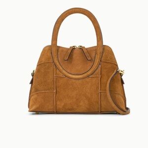 STAUD Naomi mini satchel tan suede